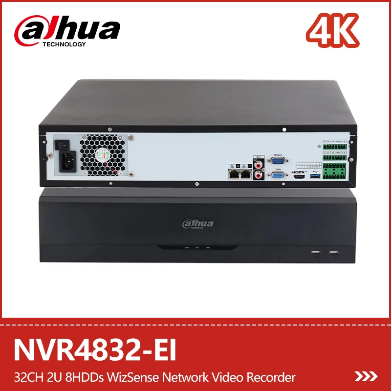 

Сетевой видеорегистратор Dahua 32CH 2U с 8 жесткими дисками NVR4832-EI поддерживает обнаружение лиц и распознавание, защита по периметру, двустороннее аудио 4K
