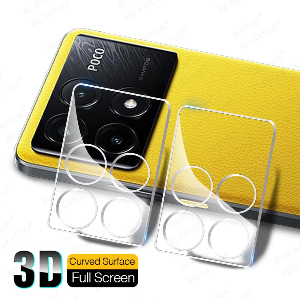 2Pcs 3D Clear Camera Glass Protector For Xiaomi Poco X6 Pro Pocco Poko Little X6Pro X 6 PocoX6 PocoX6Pro 5G Back Lens Case Cover