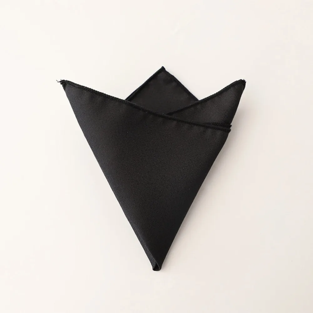 New Polyester Pocket Square Square Shape Solid Color Men Handkerchief Retro Tone Business Suit Scarf Gift Giving