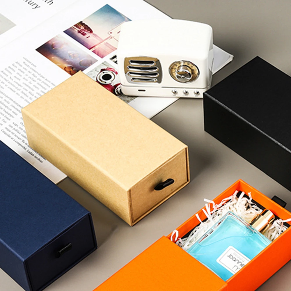 กล่องใส่เครื่องประดับ กล่องใส่แว่นตาแบบดึงออกได้ กล่องเก็บของแบบลิ้นชัก สีทึบ