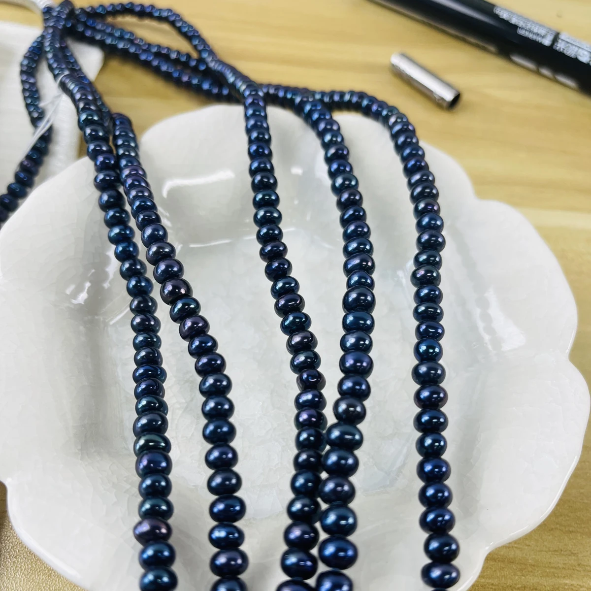AA 5-6mm Black Potato Shape Natural Freshwater Pearl Strand Beads for DIY Necklace Bracelet Jewelry Making Supplies Accessories