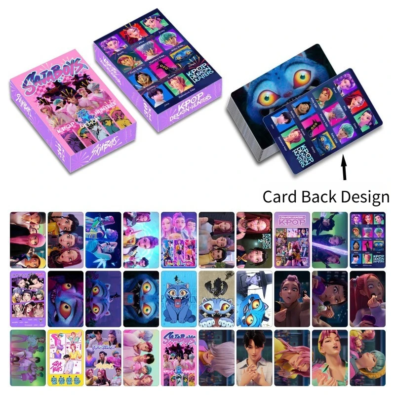 30 قطعة K-POP شيطان الصيادين Huntrix Derpy Photocards أنيمي تحصيل مجموعة لمحبي K-POP Merch/ألعاب بطاقة التداول