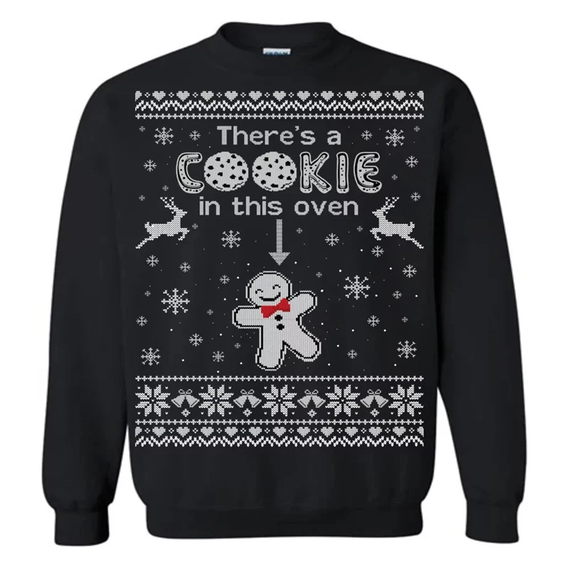 New In Gingerbread Man Ugly Christmas Sweater For Men Fashion Holiday Xmas 3D Cookie Printed Kids Sweatshirt Loose Harajuku Tops