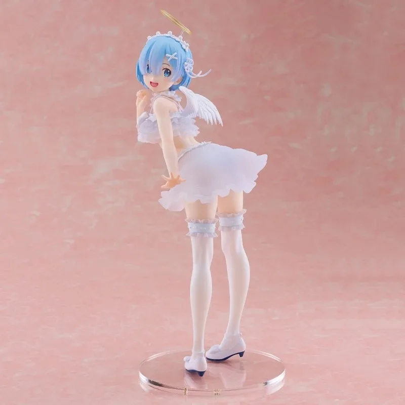 W magazynie Figurka Taito Precious Rem Pretty Tenshi Ver. Re:life in A Different World From Zero 23Cm Kawaii Doll Anime Model Toys