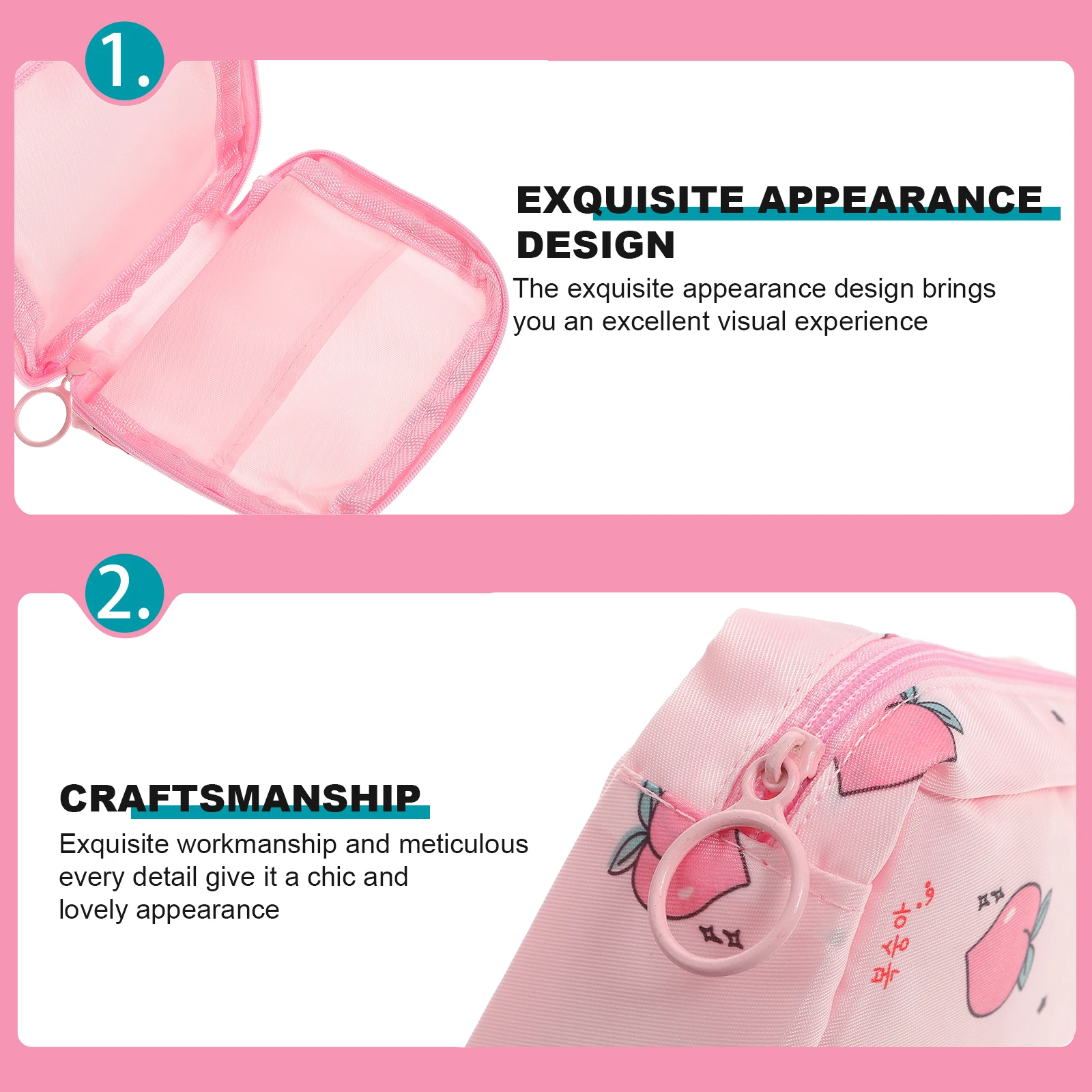 

2pcs Portable Sanitary Napkin Storage Bags For Girls Small Waterproof Pouches For Menstrual Pads Travel Toilet Bag