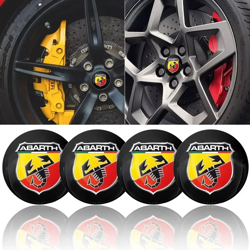 Car Hub Cap Badge sticker Wheel Center Hub Cap Logo Stickers For Abarth Punto 500 Tipo Stilo Palio Bravo Doblo Panda Ducato