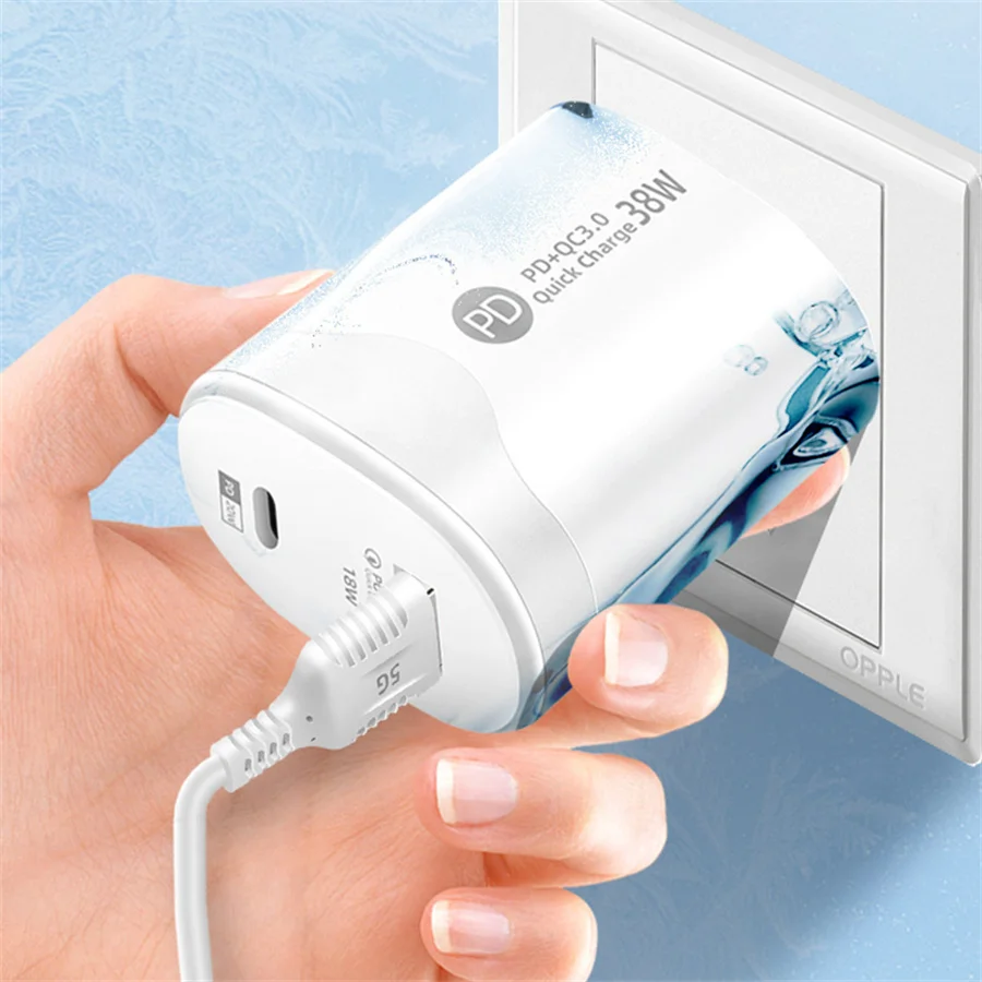 Tatal 38W Wall Charger Quick Charge PD20W Power3.0 Fast Charging Adapter with USB Type C Cable for for Xiaomi iPhone Samsung image 5