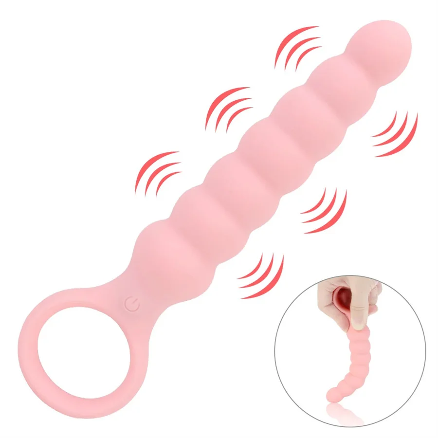 Anal Beads Vibrator 10 Frequency Anal Plug Massager Butt Plug Pull Ring Prostate Stimulator Waterproof Sex Toy For Women Men