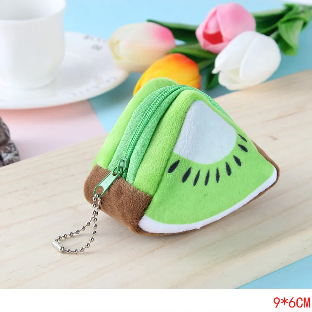 

4Pcs Fruit-Shaped Mini Coin Purse Set for Women Ultra-Soft Texture Zippered Small Wallets for Coins Cash Cards Keys Lipstick