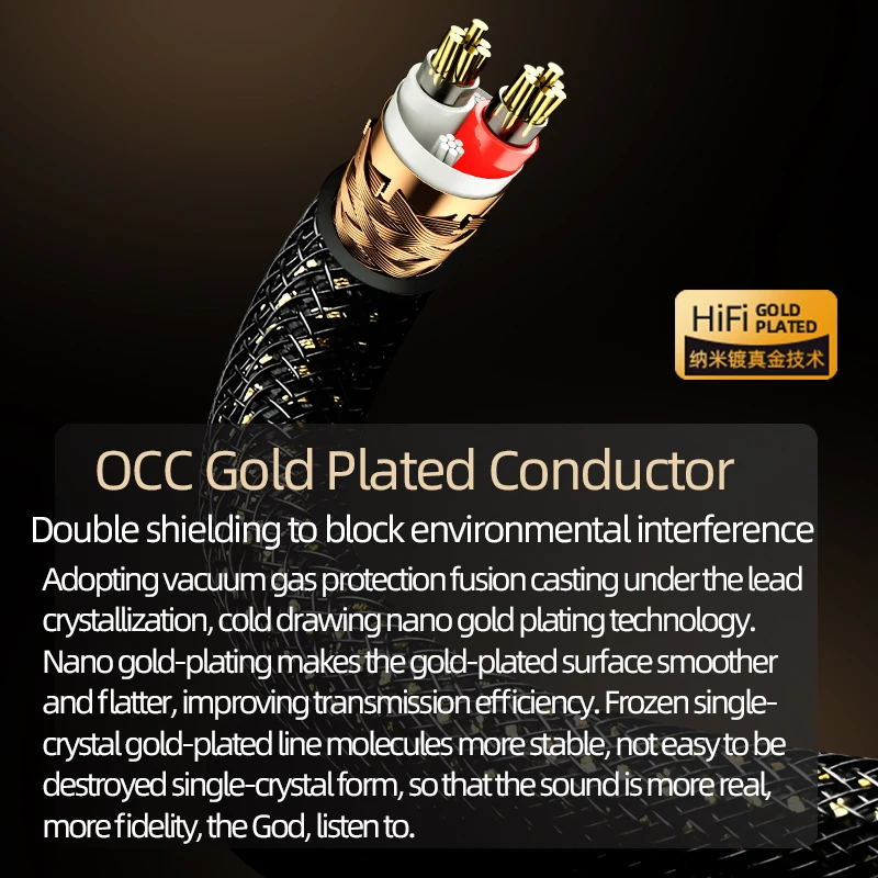 Аудиокабель HiFi от 6,5 мм до двойного разъема 6,5 мм OCC, позолоченный стереокабель 6,5 TRS для двойного разъема 6,5 TS, микшерный кабель для усилителя