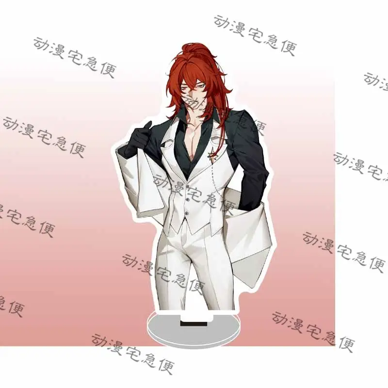 Anime Genshin Impact Tartaglia Diluc Ragnvindr Xiao Cosplay Data Cable Wrapping Acrylic Stand Figure Model Plate Toy Decoration