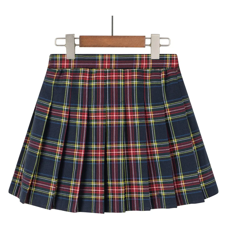 Girl Skirt Pleated School Campus Uniform Teen To Adult Size A Line Pleated Plaid Skirt JK Dance Performance Outfit Kid Plus Size