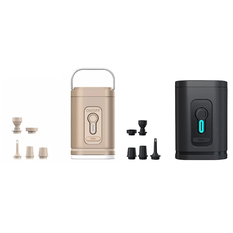 Electric Air Pump With Lights Mini Wireless Air Compressor USB Charging Inflator/Deflator Pumps For Outdoor Camping