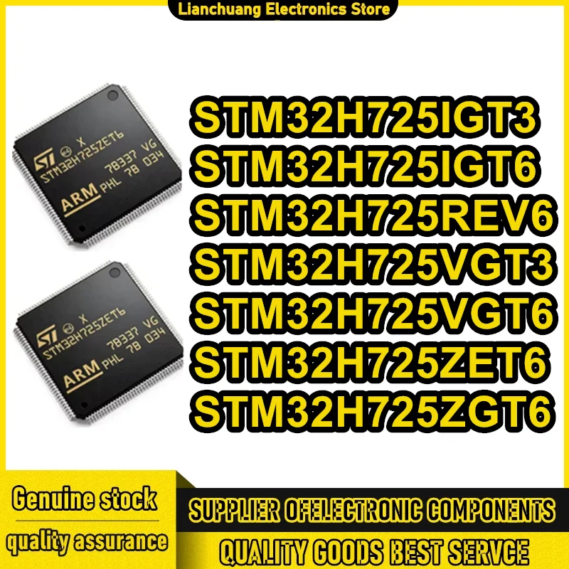 

STM32H725IGT3 STM32H725IGT6 STM32H725REV6 STM32H725VGT3 STM32H725VGT6 STM32H725ZET6 STM32H725ZGT6 Микросхема 100% новая, оригинальная