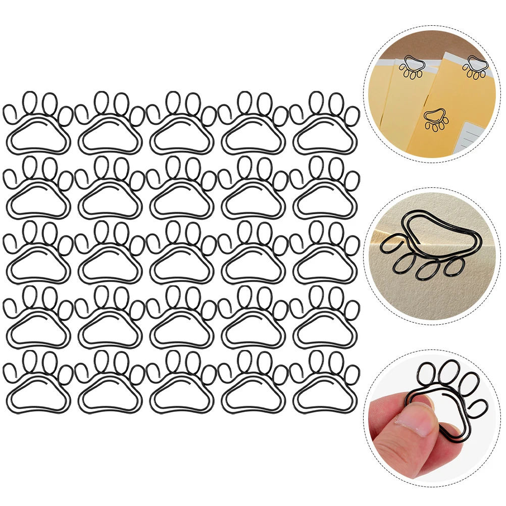 

50pcs Cat Claw Metal Paper Clips Creative Shaped Decorative Small Office Document File Clips For Student Memo Envelope Business