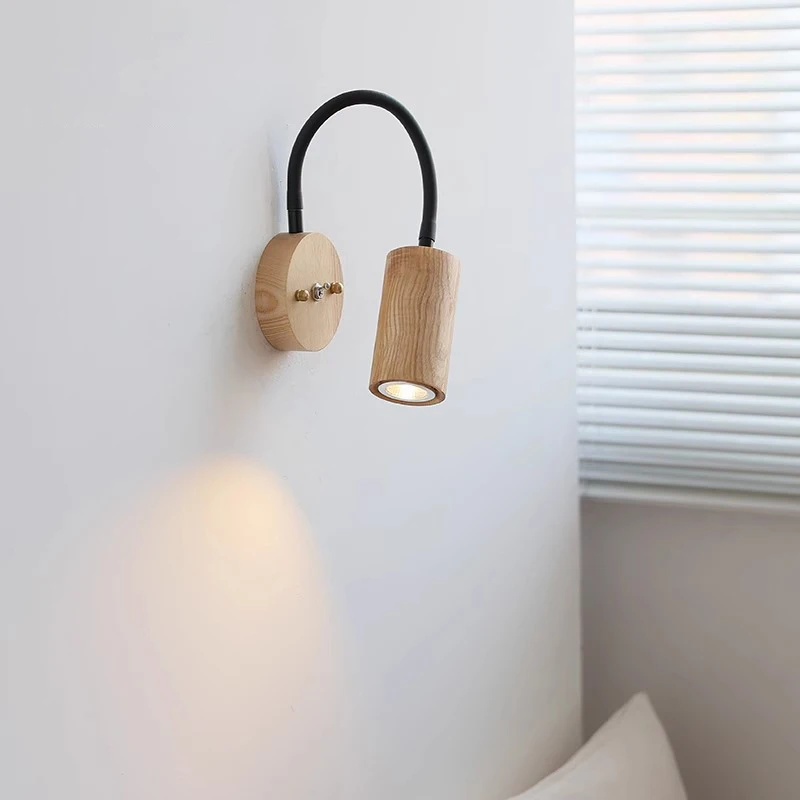 Retro Wall Lamp with Switch hose 360 degree Rotatable light bedside lamp Indoor decor Japanese Bedroom Reading Wall Lights