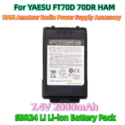 Accesorio de fuente de alimentación de Radio Amateur, paquete de batería de iones de litio SBR24LI, DC7.4V, 2000mAh, para YAESU FT70D 70DR