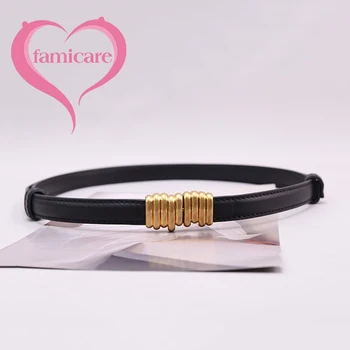 Cinturón de piel de vaca auténtica para niñas y mujeres, hebilla de Metal, decoración Popular, regalo de moda de lujo