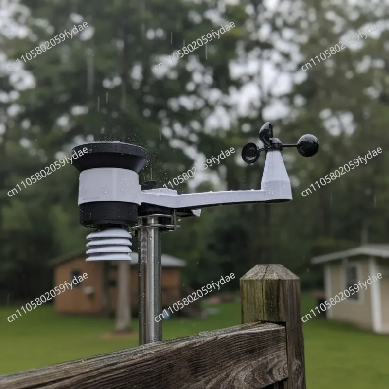 Wireless 5-in-1 Weather Station for Wind Speed, Direction,temperature and Humidity Monitoring, Agricultural Solar Power Supply
