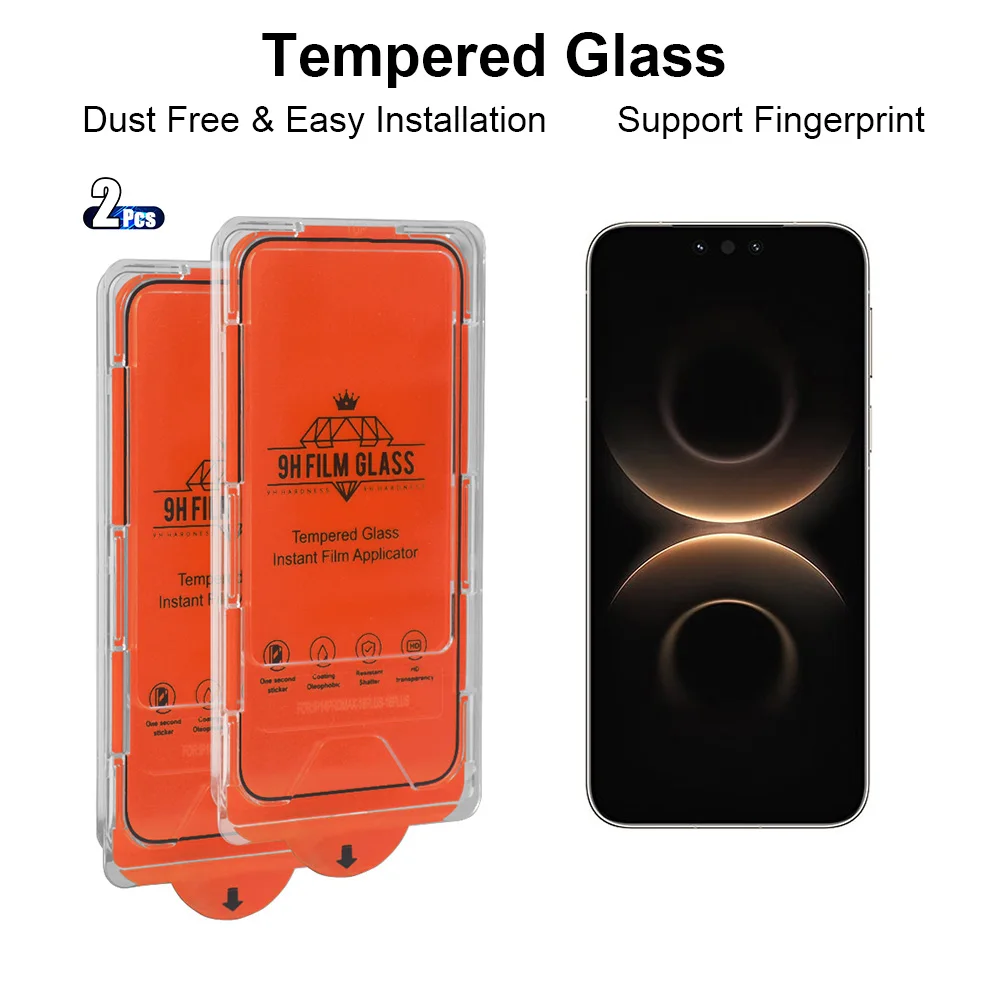 

2pcs HD Tempered Glass for Huawei Mate 80 Pro Max / Mate 80 RS / Mate 80 mate80 Screen Protector Fingerprint-unlock Free Tools