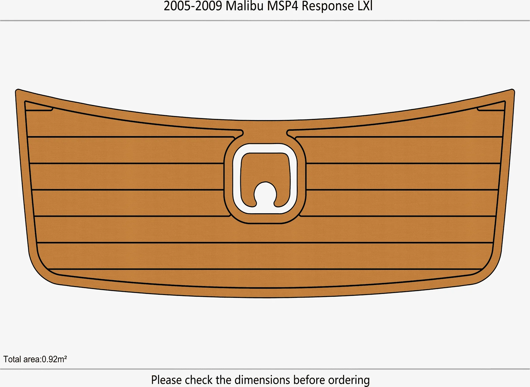 Marine Faux Teak EVA Non-Slip Mat -2005-2009 Malibu MSP4 Response LXl Self-Adhesive 1/4