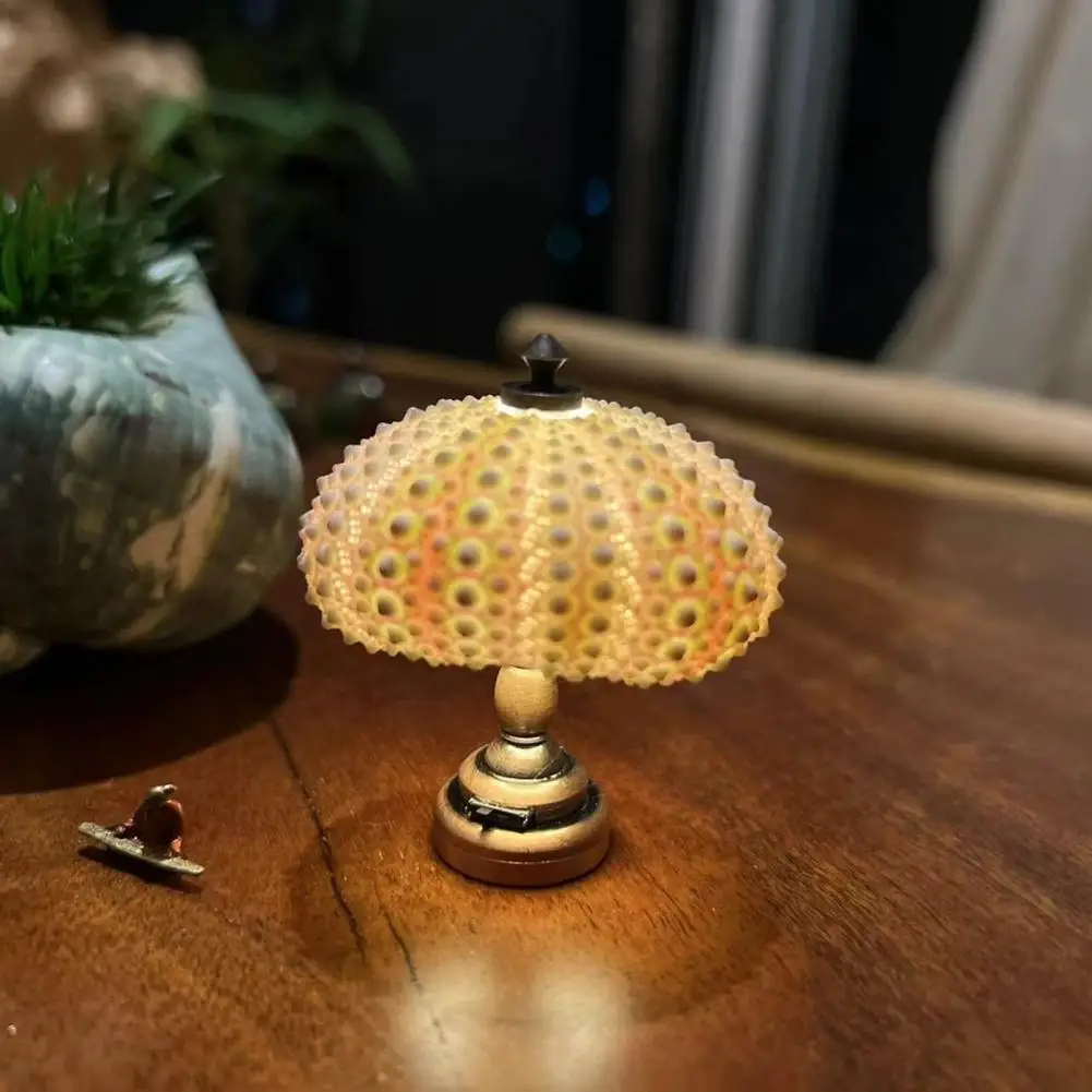 DIY SeaUrchin Night Light Mini LED Lamp Soft Lighting Flicker Free Nightstand Lamp Creative LED Night Lamp Home Decor Dollhouse