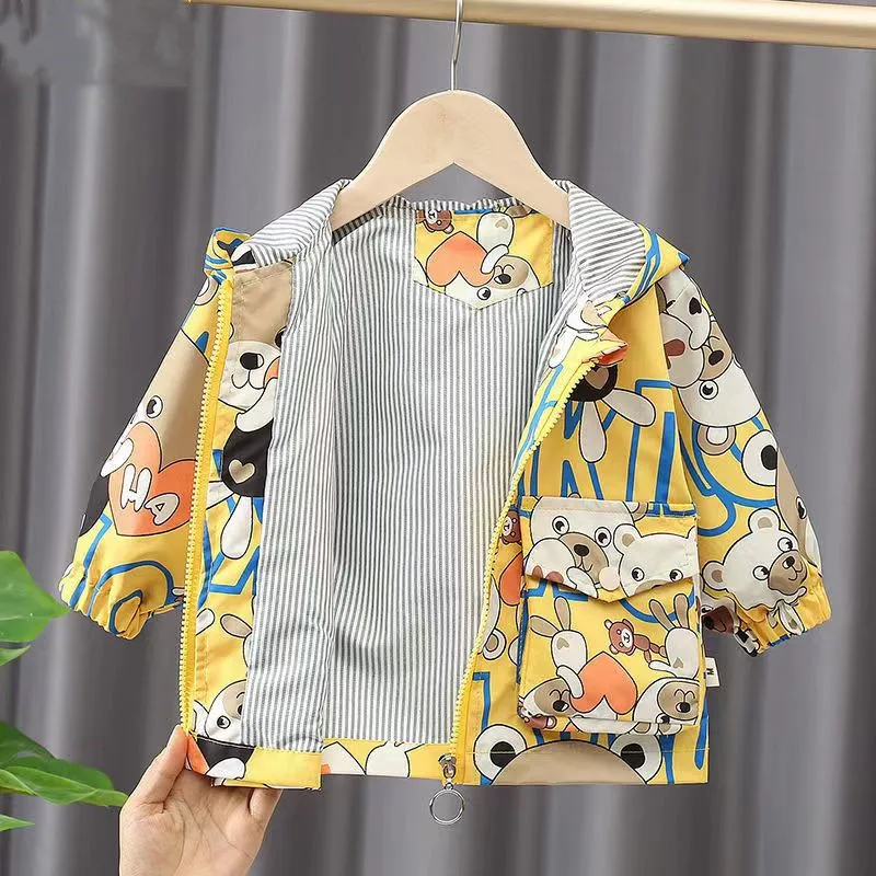 Kids Boys Coat Spring 2023 New Clothing Baby Handsome Childrens Clothing Fashionable Baby Spring And Autumn Jacket