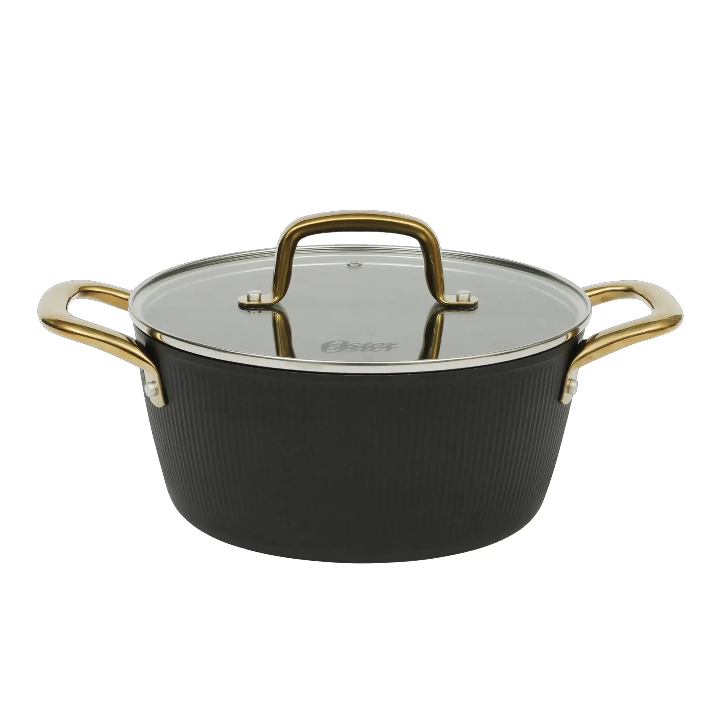 

4.4 Quart Nonstick Aluminum Dutch Oven with Glass Lid in Black