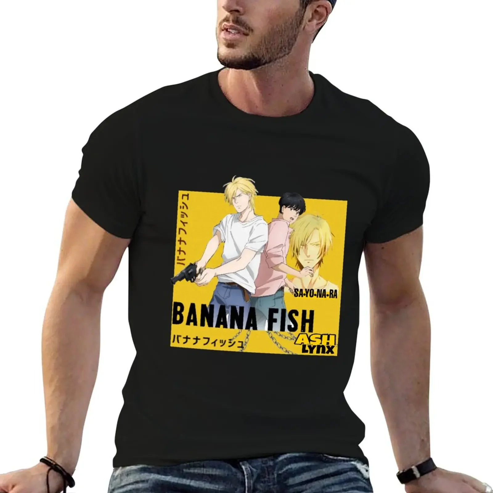 Banana fish T-Shirt blue archive man clothes t shirts for men pack