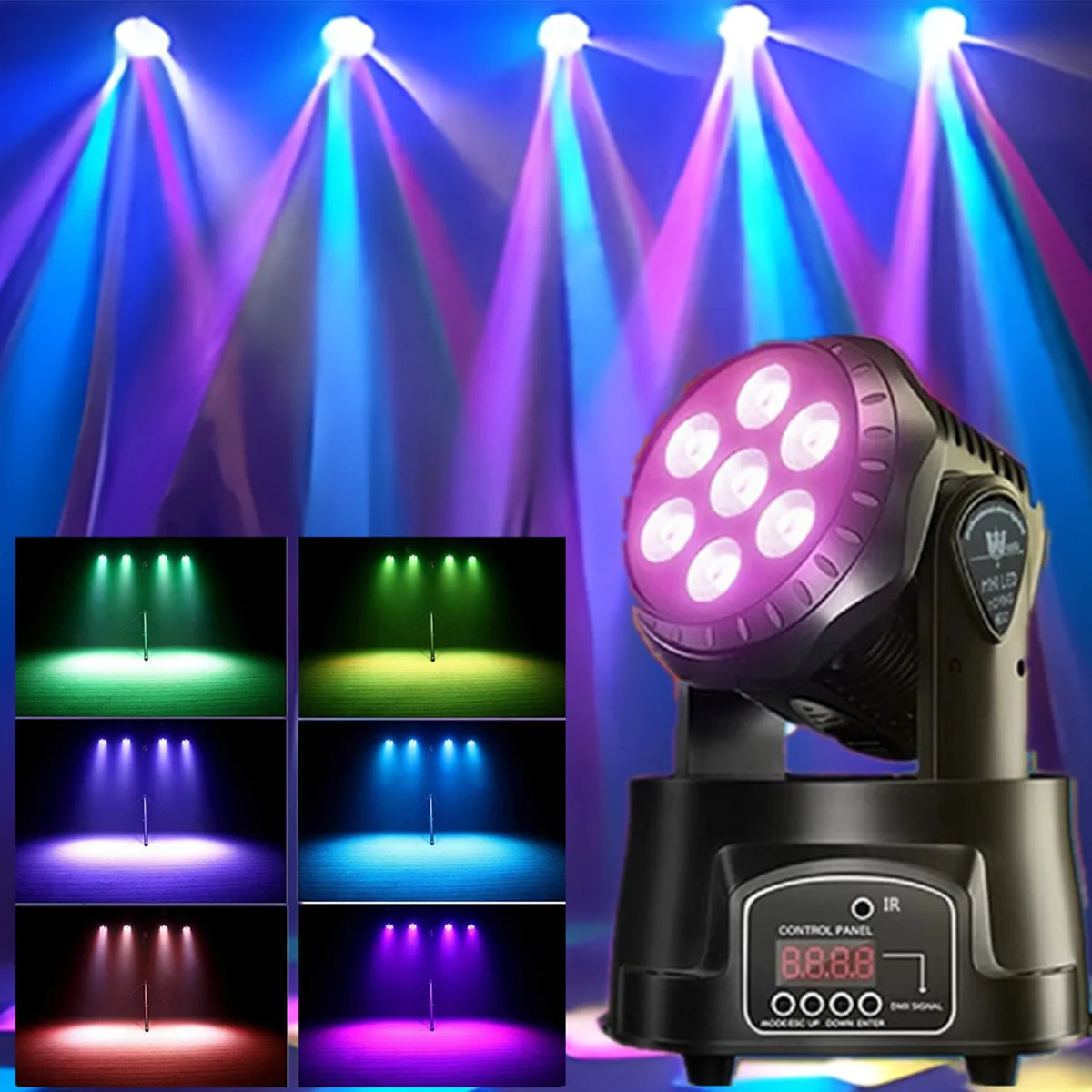 Party Lights, DJ Disco Lights, LED Moving Rotating Stage Lighting Beams, DMX and Audio-Controlled Spotlights