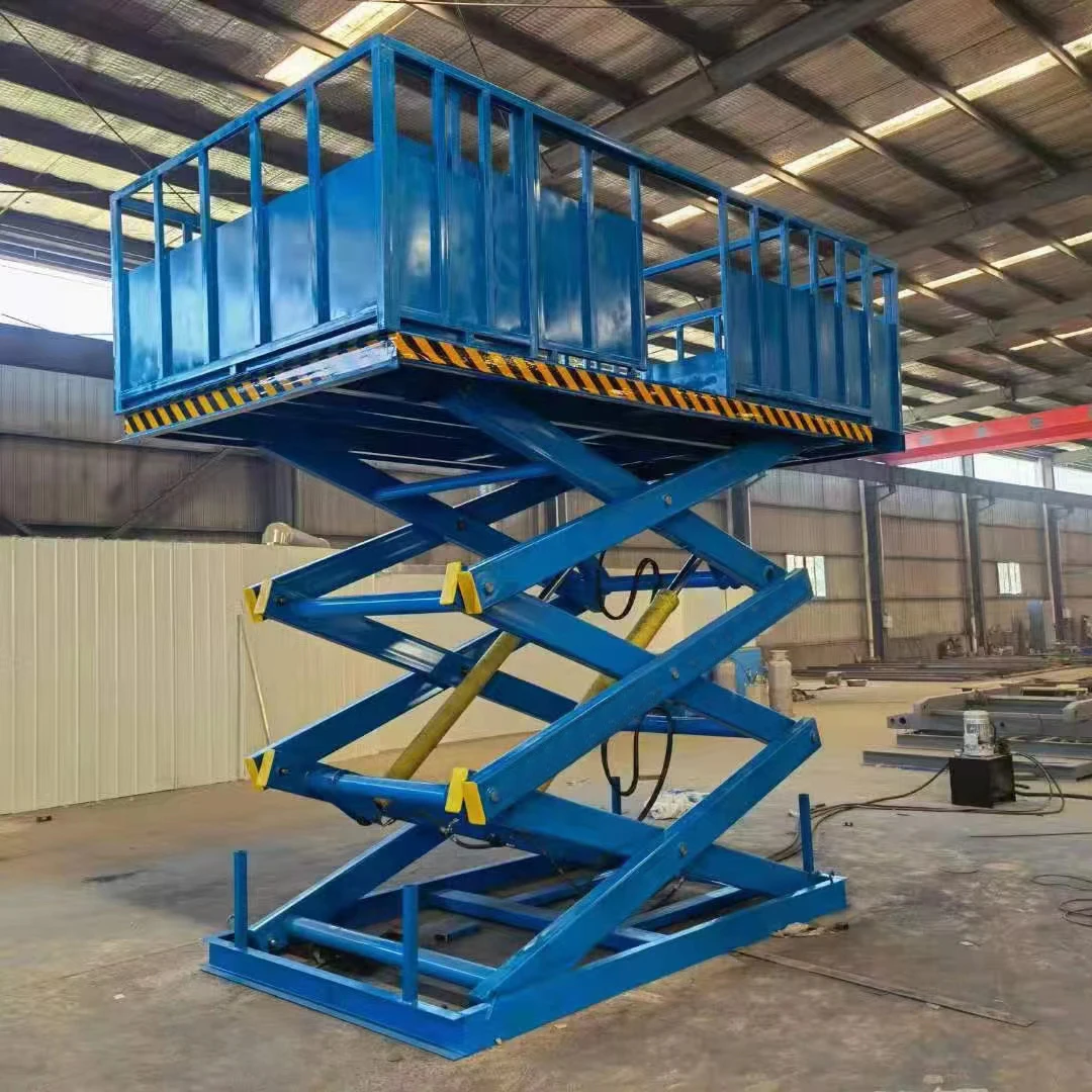 安全にカスタマイズ可能な300kg、500kg、1000kgシザーリフトテーブル、固定式シザー作業台、貨物用リフト