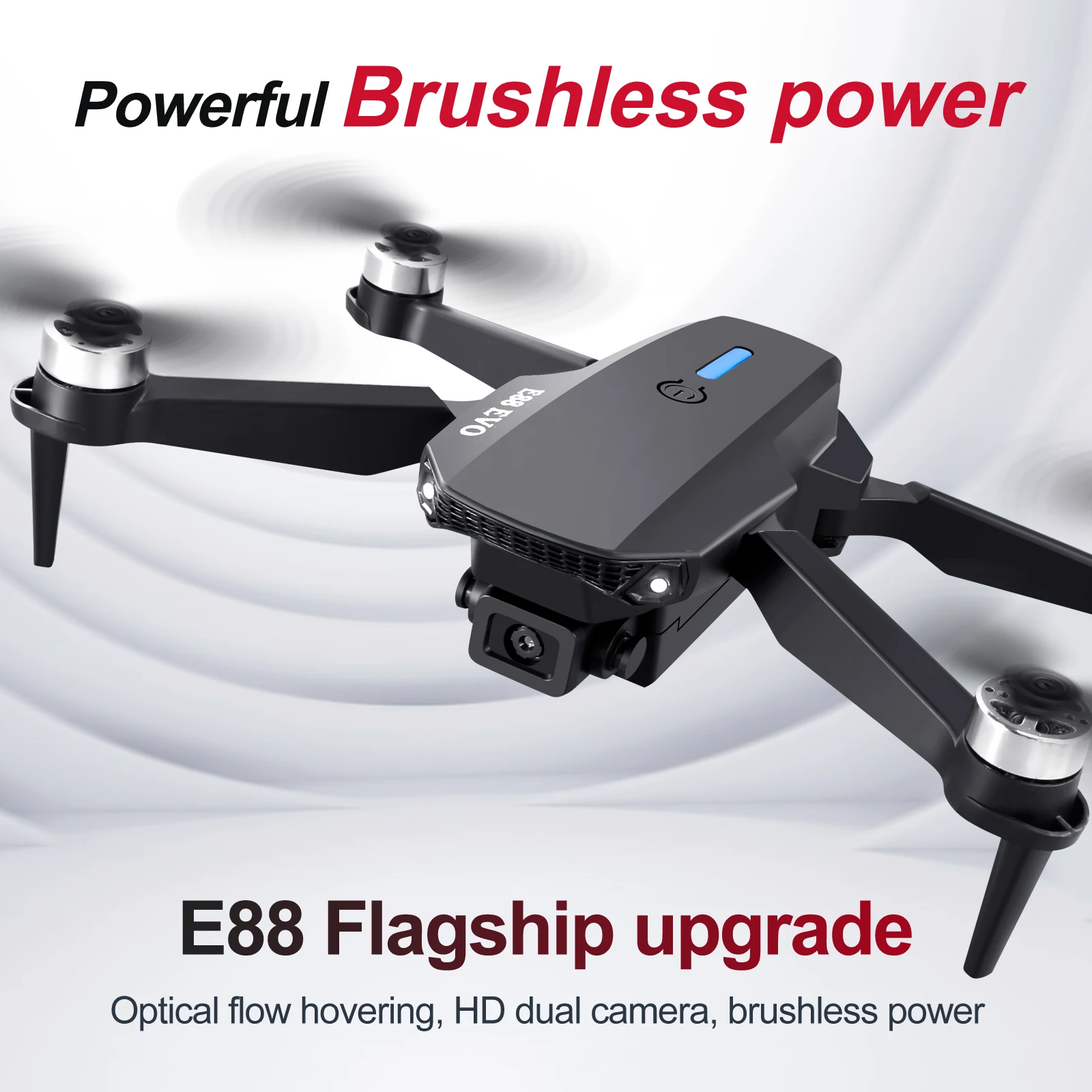 E88 Pro Drone 5G WiFi FPV Brushless Motor Return 4K HD Dual Camera Optical Flow Localization RC Quadcopter Drone Toys