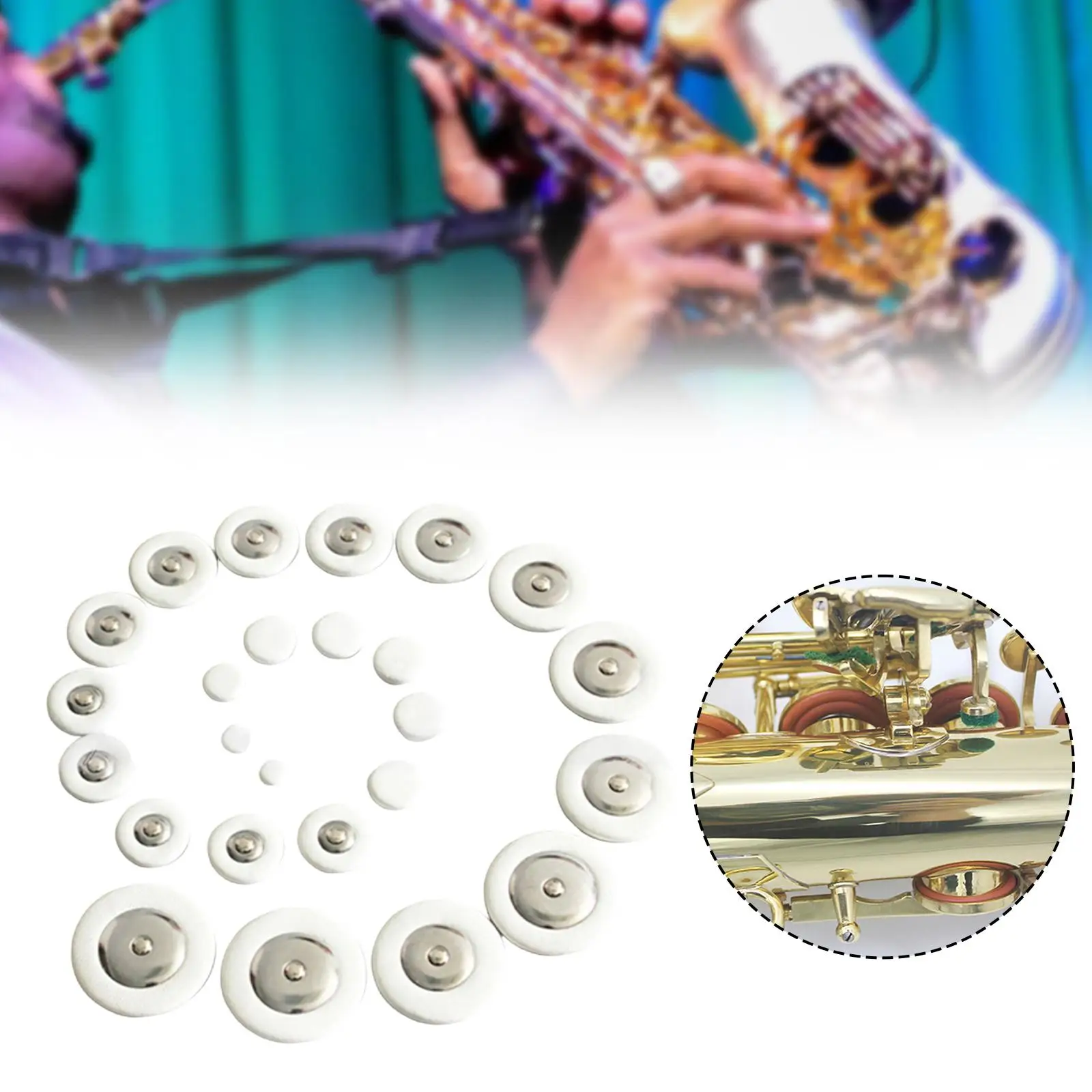

Multi Size Alto Saxophone Pads PU Leather Easy Install Accessory Set for Saxophone Maintenance