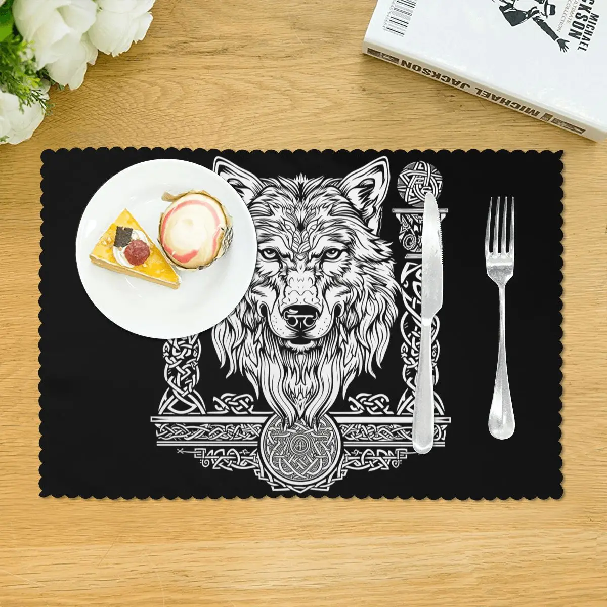 Norse Nordic Viking Celtic Placemat Heat Resistant Plate Mat for Dining Table Bowl Coaster Home Decor Absorbent Mats