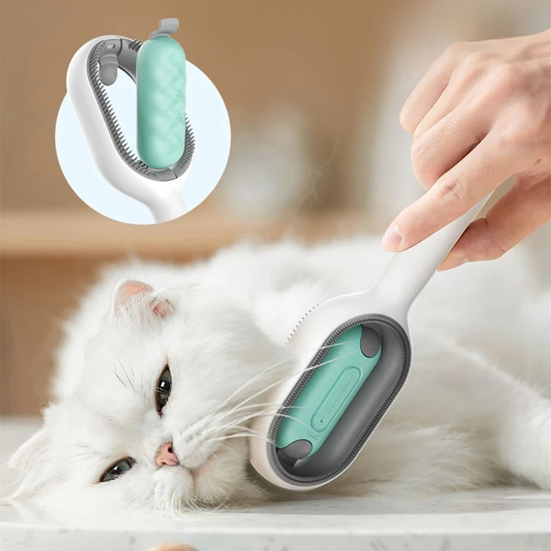 Upgraded Pet Brush Clean Cat Dog Hair Removal Comb With Wipes Katten Accessories Gato Productos Para Mascotas Grooming Supplies