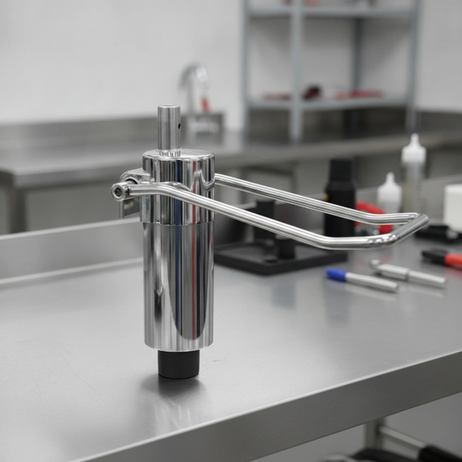 hydraulic-cylinder-with-lever-chair-lift-pump-chrome-finished-heavy-duty-salon-replacement-for-height-adjustment-control