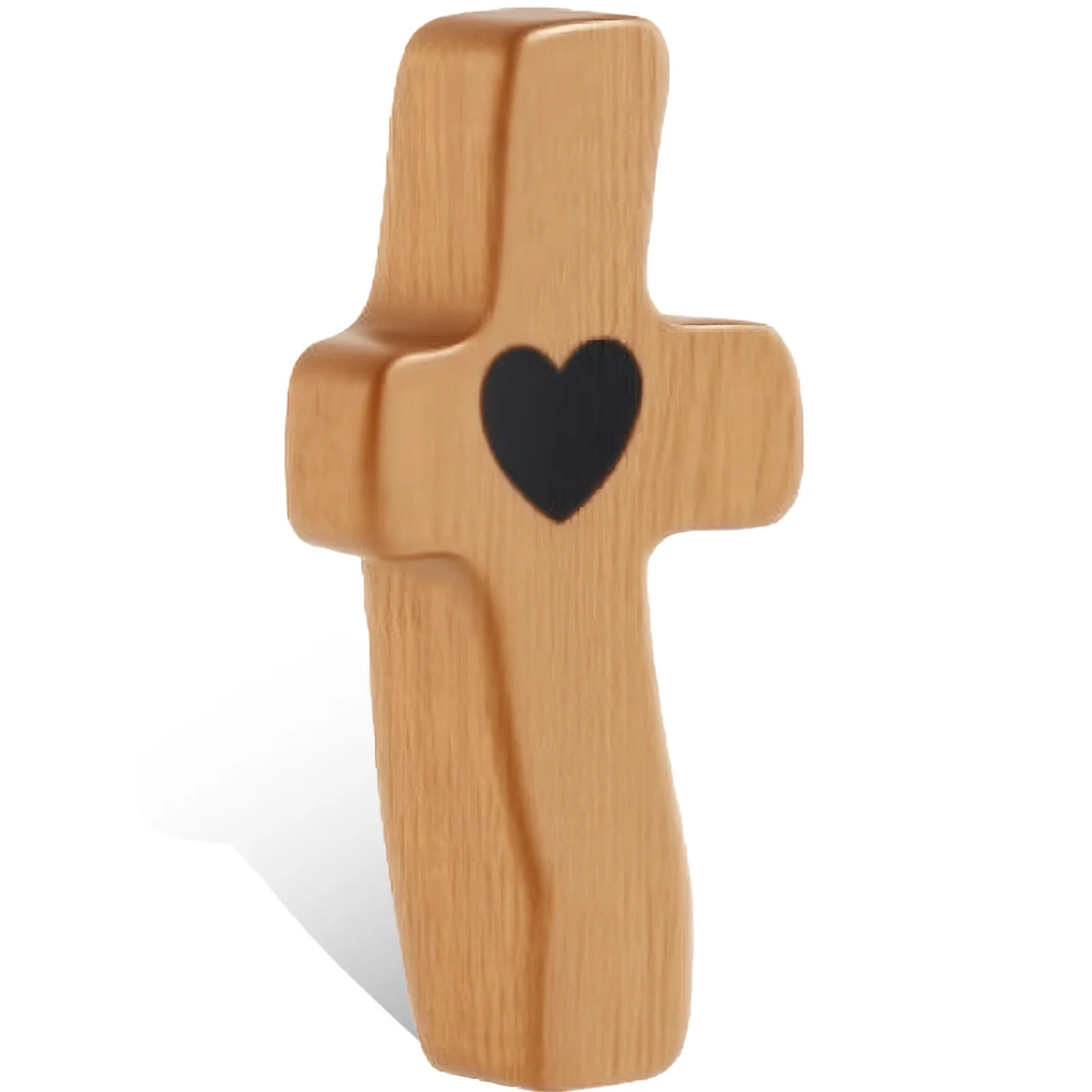 

3pcs Handmade OliveWooden Cross Fidget Anxiety cross my Heart Encouragement Gift Pocket Emotional Support Decorations