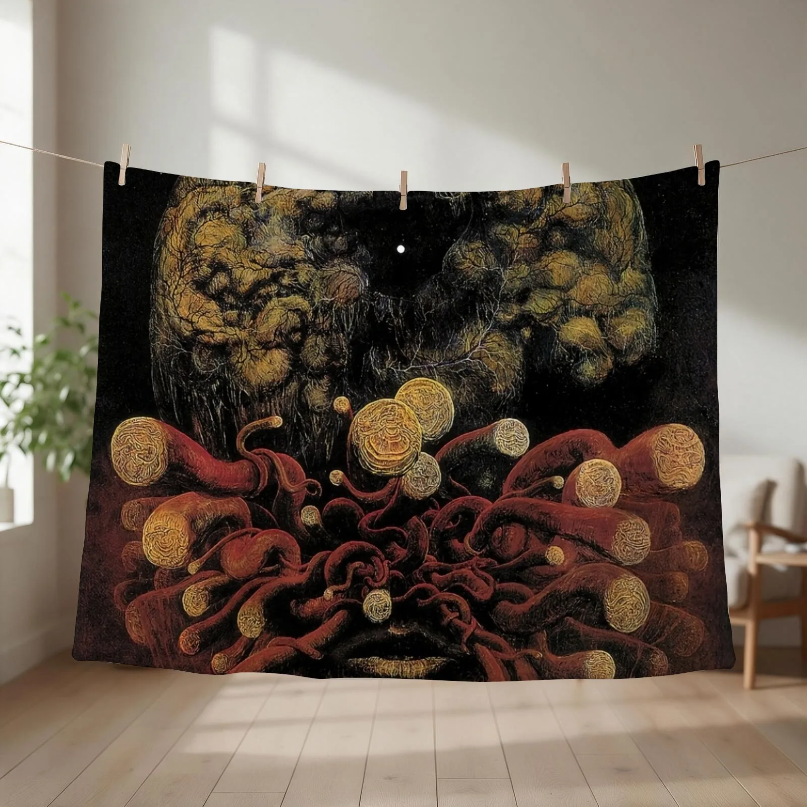 Untitled, by Zdzis?aw Beksi??ski Throw Blanket couch cozy soft plush fuzzy picnic outdoor blanket