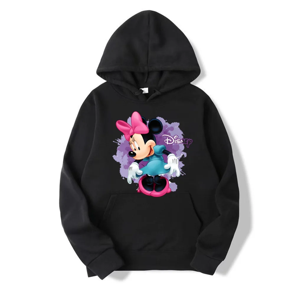 2024 Nieuwe Disney Minnie Mouse Mode Vrouwen Hoodie Cartoon Anime Mannen Sweatshirt Lente Herfst Kawaii Vrouw Oversized Pullover