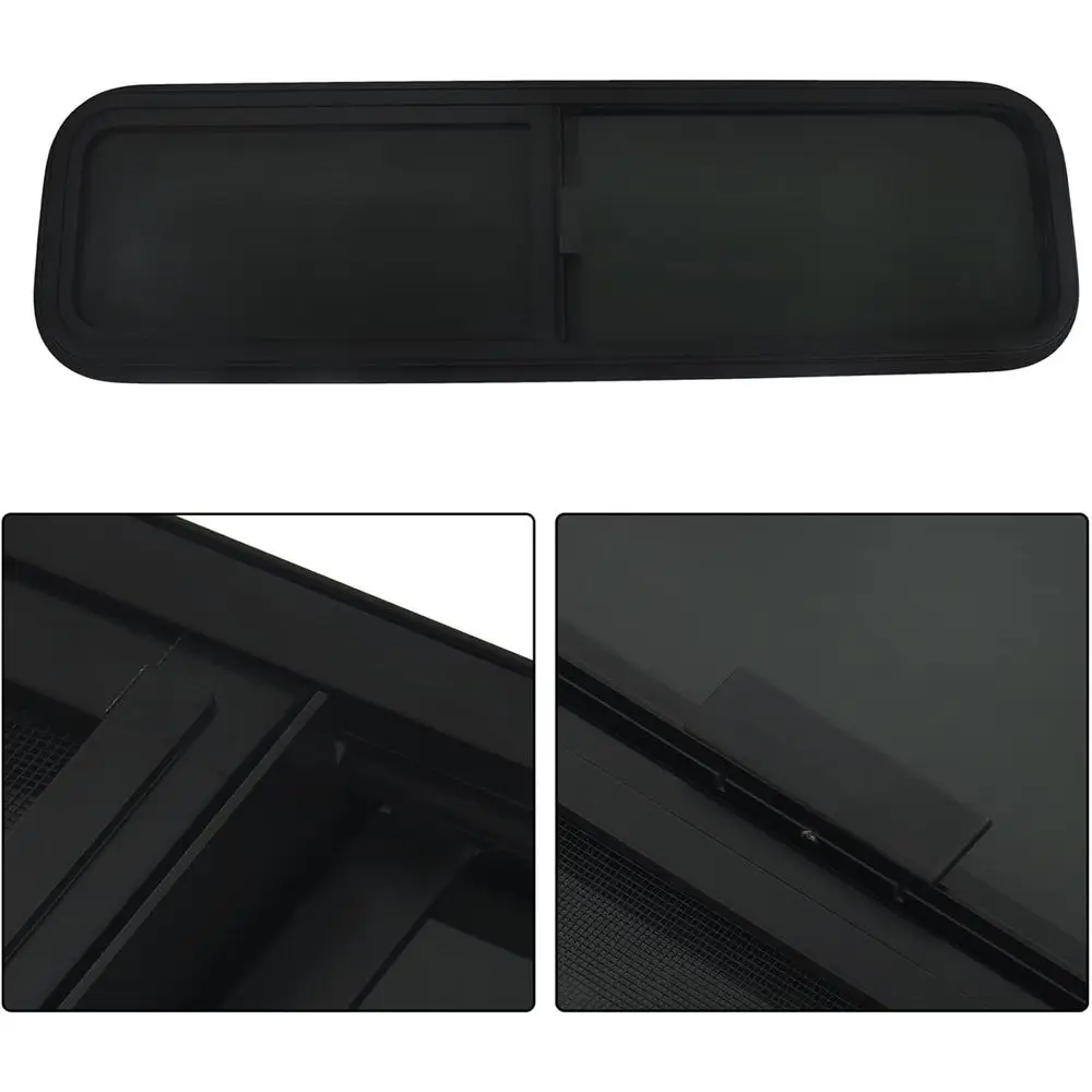 نافذة منزلق أفقية مقاس 42 بوصة عرض × 12 بوصة H RV مناسبة لمقطورة شحن التخييم - زجاج مقسى مع شاشة DOT Certif