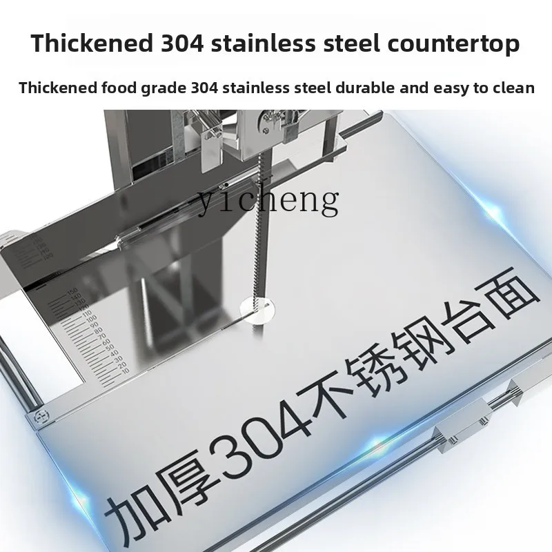 Mesin gergaji tulang komersial ZZ listrik stainless steel untuk memotong daging beku, rusuk, dan kaki babi rumah tangga