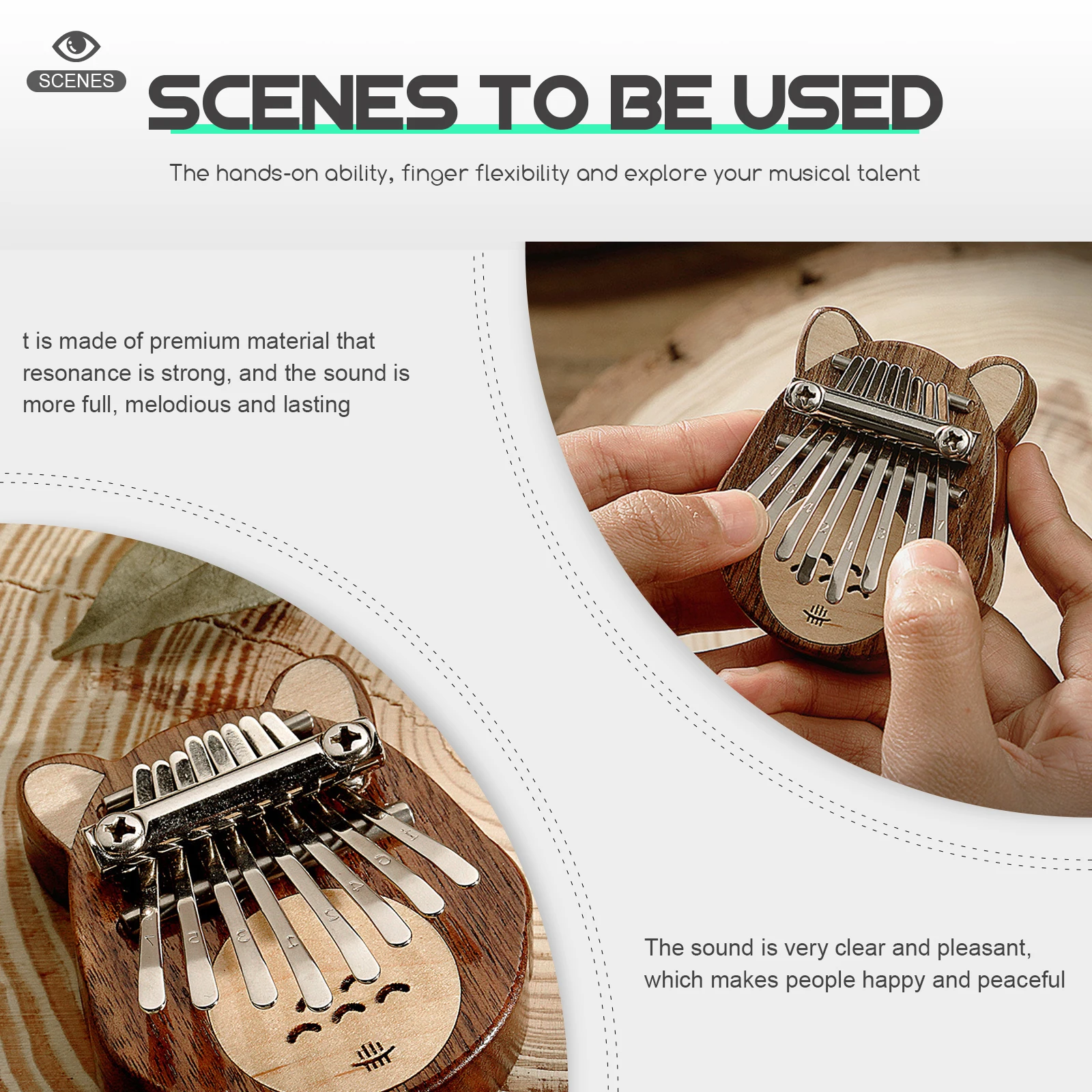 Thumb Instrument Piano for Kids Mini Kalimba Fortepian Keyboard Gift Folding Music 17 Keys Professional