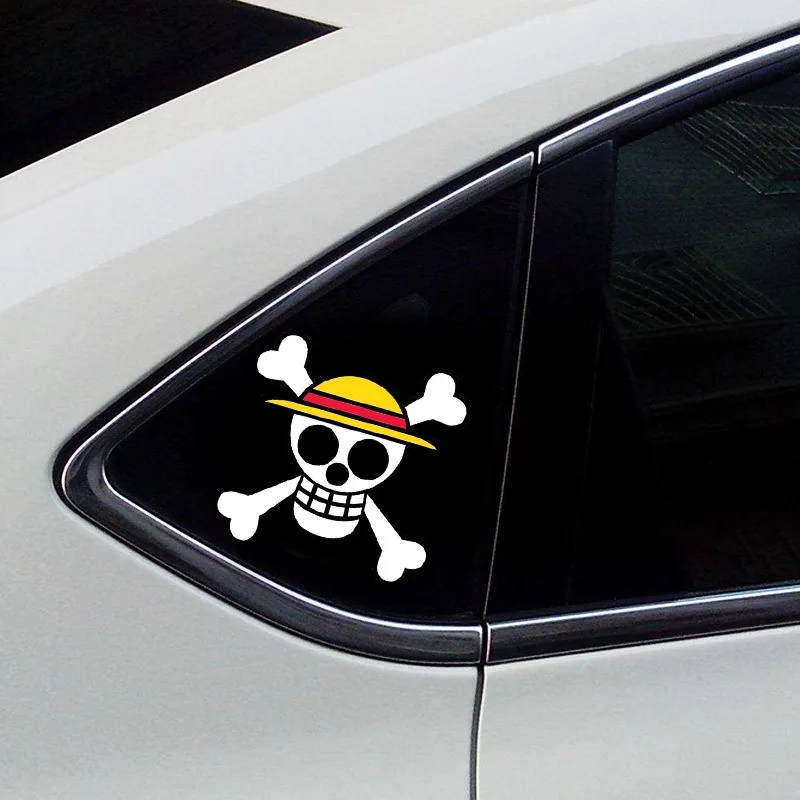 Luffy-pegatina de vinilo de una pieza para coche, pegatina de vinilo de vidrio para ventana de coche, portátil, botella de agua de PVC, 1 piezas