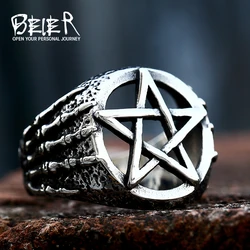 STAINLESS Steel Gothic Five Star CLaw Biker Ring Man Cheap Exclusive Sale Item WHOLESALE BR8-271 US Size