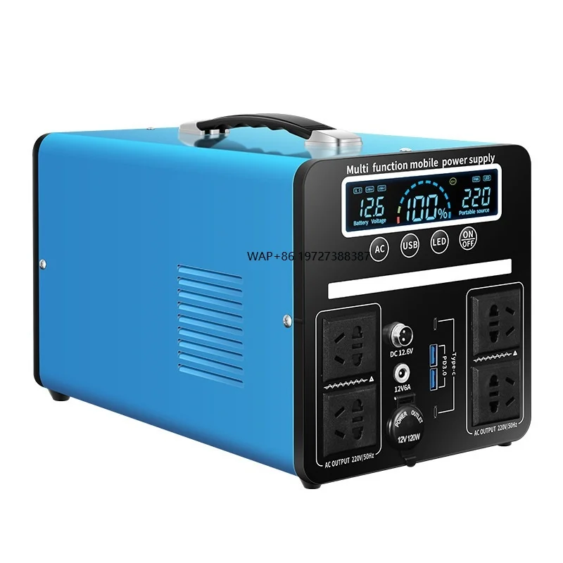 Outdoor Lithium Io1500W Power Bank 220V Large Capacity Portable Self-driving Tour Camping Car Emergency Power Outage