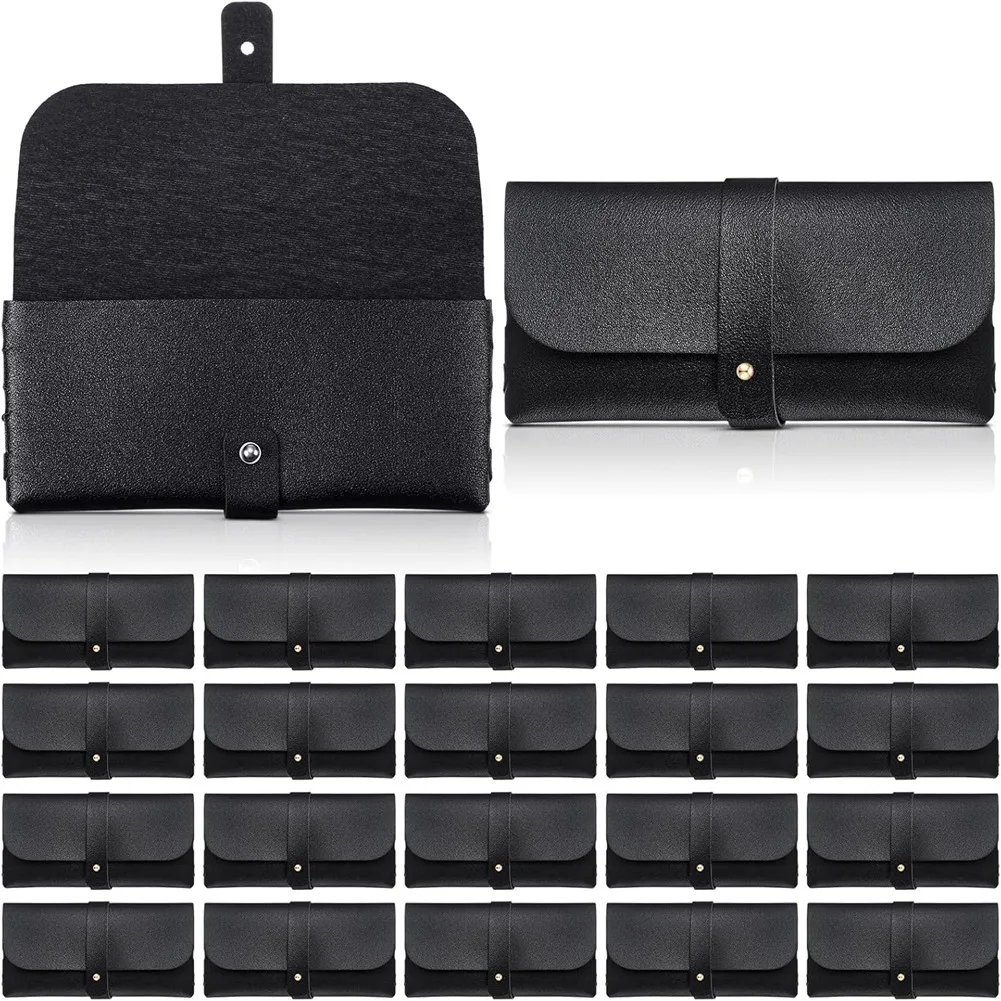 

Advanced 20 Pack Money Bags Waterproof PU Leather Bag Small Cash Safe Pocket With Button Wallet Pocket For Cash, Banknotes, Coin