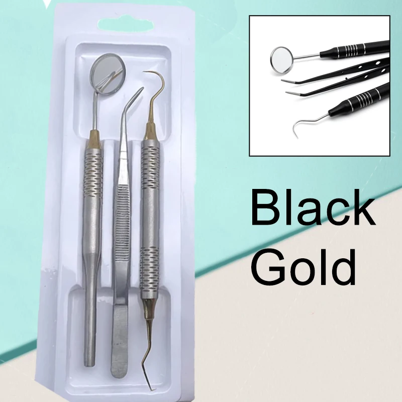 

3 шт. стоматологический набор из нержавеющей стали, зеркало для рта, пинцет, изогнутый зонд, инструменты для полости рта для стоматолога, чистка зубов, профессиональные инструменты