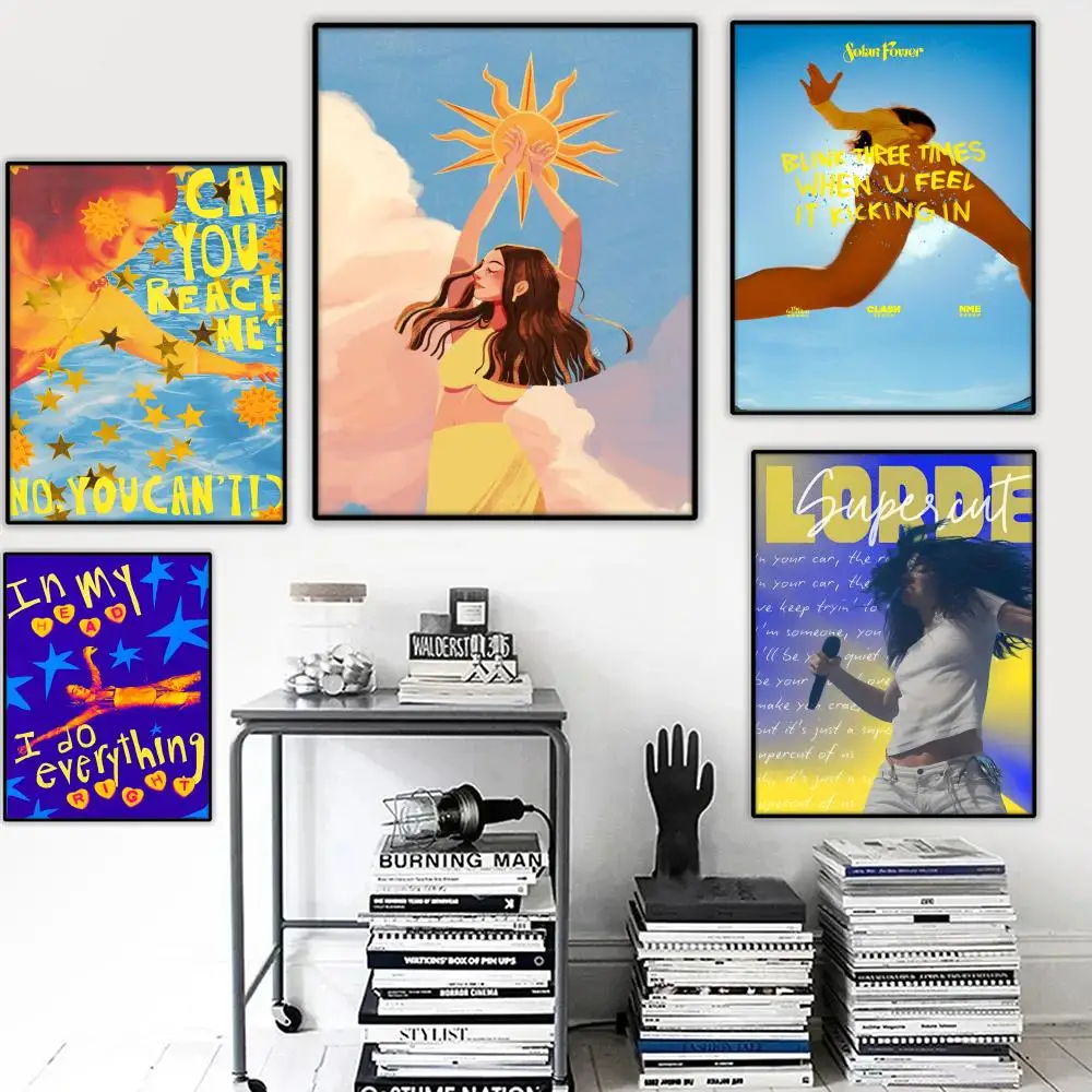 L-LORDE Poster Stickers Mural Painting Self-Adhesive Wall Decals for Bedroom Living Room Home HD Decor Gift