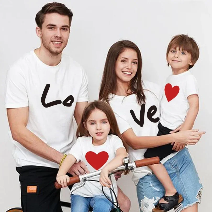 

I Love My Mommy and Daddy Clothes for Baby Summer T-shirts for Whole Family Look Summer Clothing Dad Mom Daughter Son Tees Tops