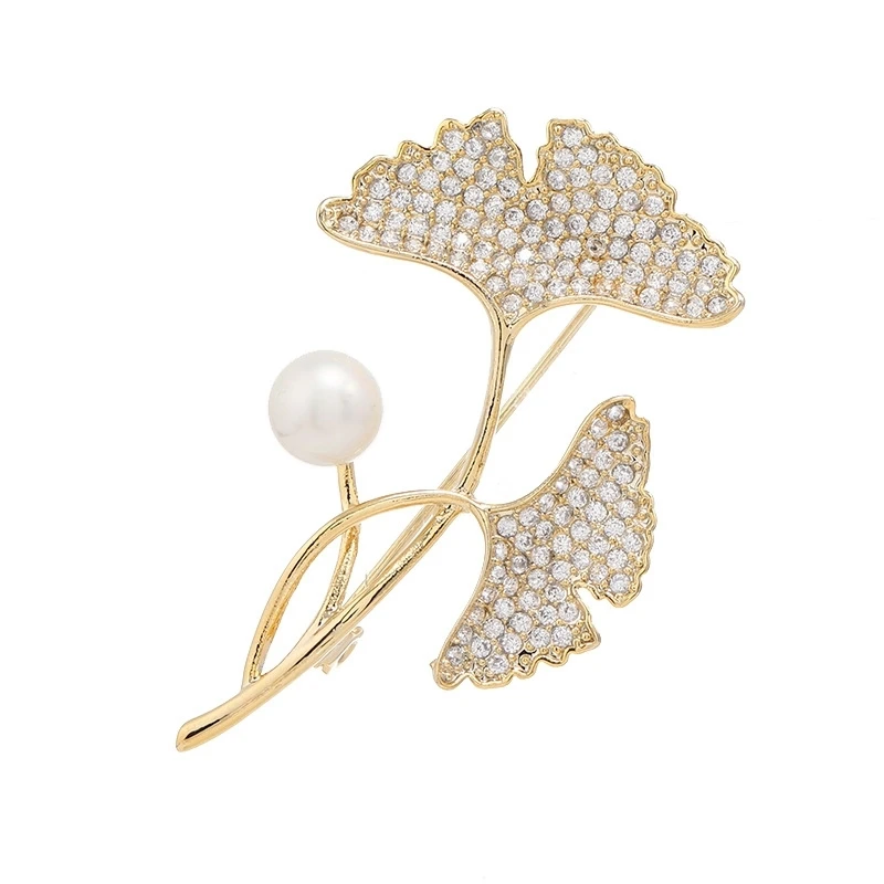 

1pc Ginkgo Leaf Brooch for Men Women Eye-Catching Flower Charm Pin Accessory for Stage&Special Occasions Memorable Gift Item